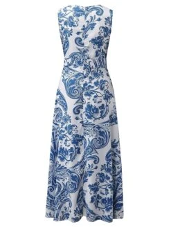 Women‘s Casual Dress Swing Dress Long Dress Maxi Dress Blue Light Green Fuchsia Sleeveless Floral Print Spring Summer V Neck 2023 S M L XL XXL -Casual Print Dress Sales lqawoa1683620939565