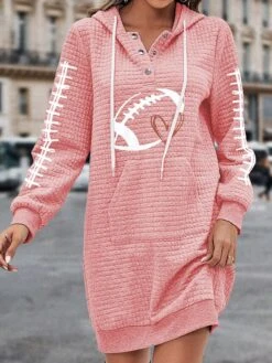 Women's Casual Dress Hoodie Dress Winter Dress Geometric Football Button Pocket Hooded Mini Dress Fashion Streetwear Outdoor Daily Long Sleeve Loose Fit Black Pink Red Fall Winter S M L XL XXL 15 Women's Casual Dress Hoodie Dress Winter Dress Geometric Football Button Pocket Hooded Mini Dress Fashion Streetwear Outdoor Daily Long Sleeve Loose Fit Black Pink Red Fall Winter S M L XL XXL -Casual Print Dress Sales lqnapj1694678029081