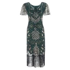 Women's Retro 1920s Fringe Dress Midi Dress Party Halloween Sequins Tassel Fringe Floral V Neck Short Sleeve Regular Fit Spring Fall 2023 Silver Red S M L XL 13 Women's Retro 1920s Fringe Dress Midi Dress Party Halloween Sequins Tassel Fringe Floral V Neck Short Sleeve Regular Fit Spring Fall 2023 Silver Red S M L XL -Casual Print Dress Sales lrtpgv1692856707248