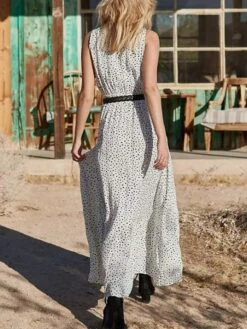 Women's Casual Dress Swing Dress Boho Dress Long Dress Maxi Dress Light Blue Creamy-white Pink Short Sleeve Polka Dot Print Spring Summer V Neck Slim 2023 S M L XL XXL XXXL -Casual Print Dress Sales lshrew1679638182924