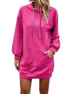 Women's Casual Dress Hoodie Dress Winter Dress Mini Dress Pocket Daily Date Going Out Active Fashion Hooded Long Sleeve 2023 Loose Fit Black Wine Navy Blue Color S M L XL XXL Size -Casual Print Dress Sales ltiycy1694601021024