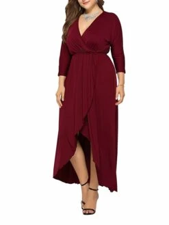 Women's Plus Size Work Dress Black Dress A Line Dress Fashion Long Dress Maxi Dress Ruched V Neck Long Sleeve Plain Loose Fit Black Wine Dark Green Fall XL XXL 3XL 4XL 29 Women's Plus Size Work Dress Black Dress A Line Dress Fashion Long Dress Maxi Dress Ruched V Neck Long Sleeve Plain Loose Fit Black Wine Dark Green Fall XL XXL 3XL 4XL -Casual Print Dress Sales lunyuo1693203509840