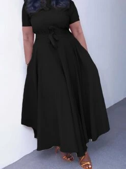 Women‘s Plus Size Curve Casual Dress A Line Dress Solid Color Long Dress Maxi Dress Short Sleeve Lace Up Pocket Crew Neck Fashion Outdoor Black Yellow Summer Spring L XL XXL 3XL 9 Women‘s Plus Size Curve Casual Dress A Line Dress Solid Color Long Dress Maxi Dress Short Sleeve Lace Up Pocket Crew Neck Fashion Outdoor Black Yellow Summer Spring L XL XXL 3XL -Casual Print Dress Sales lvsjlb1684482421732