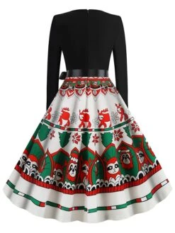 Women's Christmas Retro 1950s Vintage Dress Midi Dress Party Ruched Bow Christmas Tree Crew Neck Long Sleeve Regular Fit Fall Winter 2023 Black S M L XL 9 Women's Christmas Retro 1950s Vintage Dress Midi Dress Party Ruched Bow Christmas Tree Crew Neck Long Sleeve Regular Fit Fall Winter 2023 Black S M L XL -Casual Print Dress Sales lvvjpr1695363606515