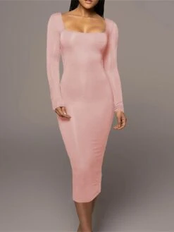 Women's Casual Dress Winter Dress Bodycon Midi Dress Ruched Street Daily Holiday Fashion Streetwear Square Neck Long Sleeve 2023 Regular Fit Black Pink Red Color S M L Size 29 Women's Casual Dress Winter Dress Bodycon Midi Dress Ruched Street Daily Holiday Fashion Streetwear Square Neck Long Sleeve 2023 Regular Fit Black Pink Red Color S M L Size -Casual Print Dress Sales lwcntm1692938939092