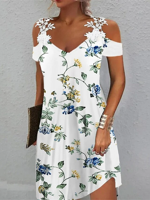 Women's Casual Dress Summer Dress Slip Dress Floral Lace Cold Shoulder Strap Mini Dress Active Fashion Outdoor Daily Short Sleeve Regular Fit Light Pink White Pink Summer Spring S M L XL XXL 2 Women's Casual Dress Summer Dress Slip Dress Floral Lace Cold Shoulder Strap Mini Dress Active Fashion Outdoor Daily Short Sleeve Regular Fit Light Pink White Pink Summer Spring S M L XL XXL - Image 2