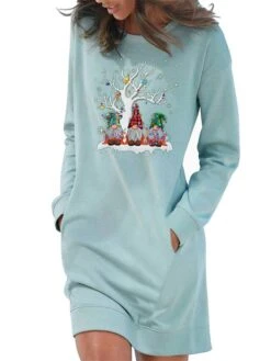 Women‘s Christmas Hoodie Dress Winter Dress Light Blue Grey White Long Sleeve Santa Claus Pocket Print Winter Fall Crew Neck Stylish Casual 2022 S M L XL 2XL / Cotton 11 Women‘s Christmas Hoodie Dress Winter Dress Light Blue Grey White Long Sleeve Santa Claus Pocket Print Winter Fall Crew Neck Stylish Casual 2022 S M L XL 2XL / Cotton -Casual Print Dress Sales lxlydn1666676387610