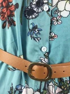 Women's Shirt Dress Shift Dress Maxi Long Dress Outdoor Winter Dress Daily Cotton Blend Stylish Casual Shirt Collar With Belt Tie Belt Short Sleeve Summer Spring Fall 2023 Regular Fit Yellow Blue -Casual Print Dress Sales maetxd1642065325285