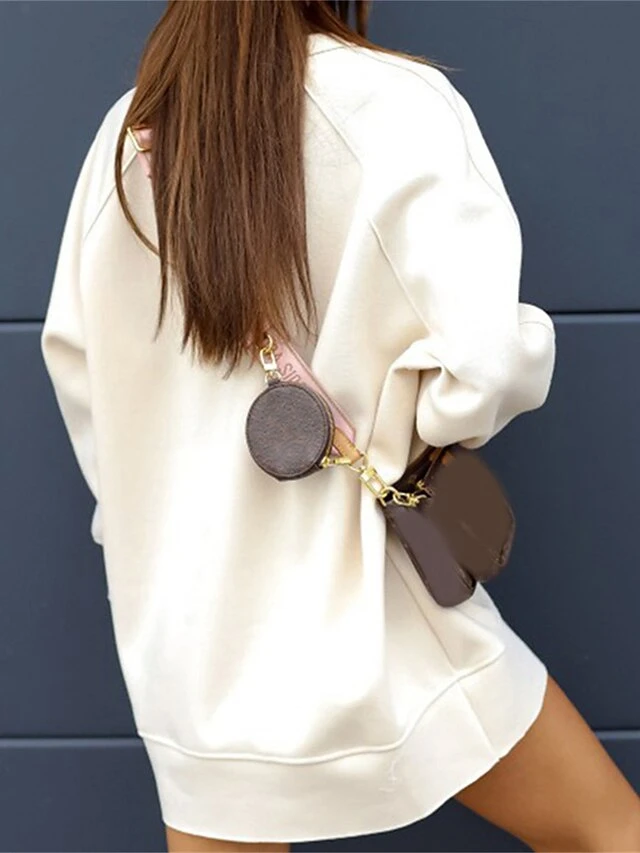 Women's Casual Dress Sweatshirt Dress Winter Dress Mini Dress Patchwork Outdoor Street Daily Active Fashion Crew Neck Long Sleeve 2023 Loose Fit Black White Green Color S M L XL XXL Size 3 Women's Casual Dress Sweatshirt Dress Winter Dress Mini Dress Patchwork Outdoor Street Daily Active Fashion Crew Neck Long Sleeve 2023 Loose Fit Black White Green Color S M L XL XXL Size - Image 3