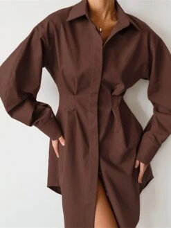 Women's Shirt Dress Casual Dress Mini Dress Outdoor Daily Date Polyester Fashion Basic Shirt Collar Button Long Sleeve Fall Winter 2023 Regular Fit Black White Brown Pure Color S M L 22 Women's Shirt Dress Casual Dress Mini Dress Outdoor Daily Date Polyester Fashion Basic Shirt Collar Button Long Sleeve Fall Winter 2023 Regular Fit Black White Brown Pure Color S M L -Casual Print Dress Sales mduepg1695644825897
