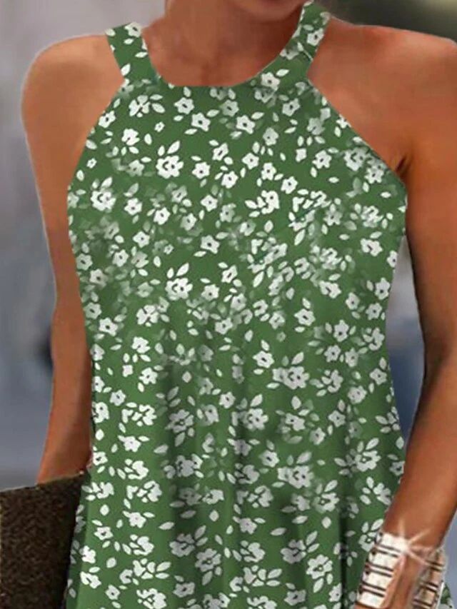 Women's Casual Dress Tank Dress Summer Dress Ditsy Floral Print Crew Neck Mini Dress Active Fashion Outdoor Daily Sleeveless Regular Fit Red Blue Green Summer Spring S M L XL XXL 6 Women's Casual Dress Tank Dress Summer Dress Ditsy Floral Print Crew Neck Mini Dress Active Fashion Outdoor Daily Sleeveless Regular Fit Red Blue Green Summer Spring S M L XL XXL - Image 6