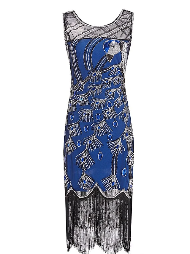 Women's Retro 1920s Fringe Dress Midi Dress Party Holiday Sequins Tassel Fringe Animal Crewneck Sleeveless Regular Fit Spring Fall 2023 Black Red S M L XL 8 Women's Retro 1920s Fringe Dress Midi Dress Party Holiday Sequins Tassel Fringe Animal Crewneck Sleeveless Regular Fit Spring Fall 2023 Black Red S M L XL - Image 8