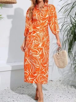 Women's Shirt Dress Casual Dress Wrap Dress Midi Dress Outdoor Daily Date Polyester Fashion Casual Split Neck Lace Up Split Long Sleeve Fall Winter 2023 Regular Fit Orange Green Floral S M L XL 28 Women's Shirt Dress Casual Dress Wrap Dress Midi Dress Outdoor Daily Date Polyester Fashion Casual Split Neck Lace Up Split Long Sleeve Fall Winter 2023 Regular Fit Orange Green Floral S M L XL -Casual Print Dress Sales mfvrph1695367386378