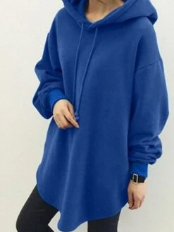 Women's Casual Dress Hoodie Dress Mini Dress Daily Casual Outdoor Vacation Going Out Hoodie Pocket Pure Color Regular Fit Black Blue Gray S M L XL XXL -Casual Print Dress Sales mkfqvq1695027786456