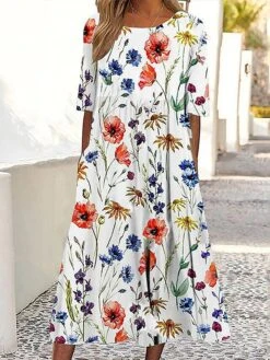 Women's Casual Dress Summer Dress Print Dress Floral Geometric Pocket Print Crew Neck Midi Dress Fashion Mature Outdoor Daily Short Sleeve Loose Fit Black White Red Summer Spring S M L XL XXL 14 Women's Casual Dress Summer Dress Print Dress Floral Geometric Pocket Print Crew Neck Midi Dress Fashion Mature Outdoor Daily Short Sleeve Loose Fit Black White Red Summer Spring S M L XL XXL -Casual Print Dress Sales mltfey1679393340813
