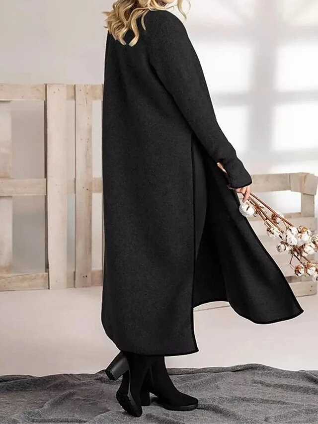 Women's Casual Dress Sweatshirt Dress Midi Dress Active Fashion Outdoor Going Out Weekend Crew Neck Pure Color Regular Fit ArmyGreen Black Dark Gray S M L XL XXL 2 Women's Casual Dress Sweatshirt Dress Midi Dress Active Fashion Outdoor Going Out Weekend Crew Neck Pure Color Regular Fit ArmyGreen Black Dark Gray S M L XL XXL - Image 2