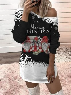 Women‘s Christmas Casual Dress Sweatshirt Dress Mini Dress Warm Fashion Outdoor Holiday Crew Neck Print Animal Santa Claus Tree Loose Fit Black White Burgundy S M L XL XXL 5 Women‘s Christmas Casual Dress Sweatshirt Dress Mini Dress Warm Fashion Outdoor Holiday Crew Neck Print Animal Santa Claus Tree Loose Fit Black White Burgundy S M L XL XXL -Casual Print Dress Sales mrowcu1694156786373