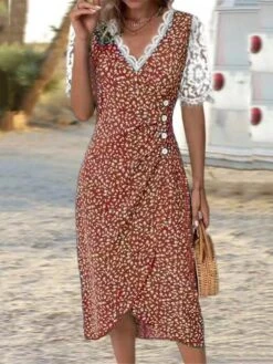 Women's Casual Dress Wrap Dress Summer Dress Ditsy Floral Lace Patchwork V Neck Midi Dress Fashion Streetwear Daily Holiday Short Sleeve Loose Fit Black Red Blue Summer Spring S M L XL XXL 8 Women's Casual Dress Wrap Dress Summer Dress Ditsy Floral Lace Patchwork V Neck Midi Dress Fashion Streetwear Daily Holiday Short Sleeve Loose Fit Black Red Blue Summer Spring S M L XL XXL -Casual Print Dress Sales msnjkp1684923280608