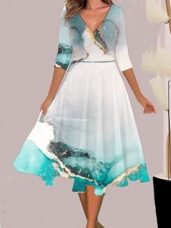 Women's Casual Dress Swing Dress A Line Dress Ombre Marble Print Print V Neck Midi Dress Fashion Streetwear Outdoor Daily 3/4 Length Sleeve Regular Fit Magenta Pink Blue Summer Spring S M L XL XXL 8 Women's Casual Dress Swing Dress A Line Dress Ombre Marble Print Print V Neck Midi Dress Fashion Streetwear Outdoor Daily 3/4 Length Sleeve Regular Fit Magenta Pink Blue Summer Spring S M L XL XXL -Casual Print Dress Sales msvsgw1690976860639