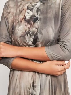 Women's Casual Dress Summer Dress Print Dress Floral Ruched Print Crew Neck Midi Dress Active Fashion Outdoor Daily 3/4 Length Sleeve Regular Fit Dark Green Purple Fuchsia Summer Spring S M L XL XXL -Casual Print Dress Sales msvwsh1695874294470