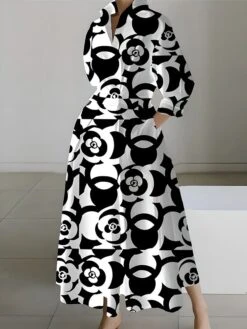 Women's Shirt Dress Casual Dress Swing Dress Maxi Long Dress Outdoor Office Daily Polyester Fashion Modern Shirt Collar Button Pocket Long Sleeve Spring Fall Winter 2023 Loose Fit ArmyGreen Black