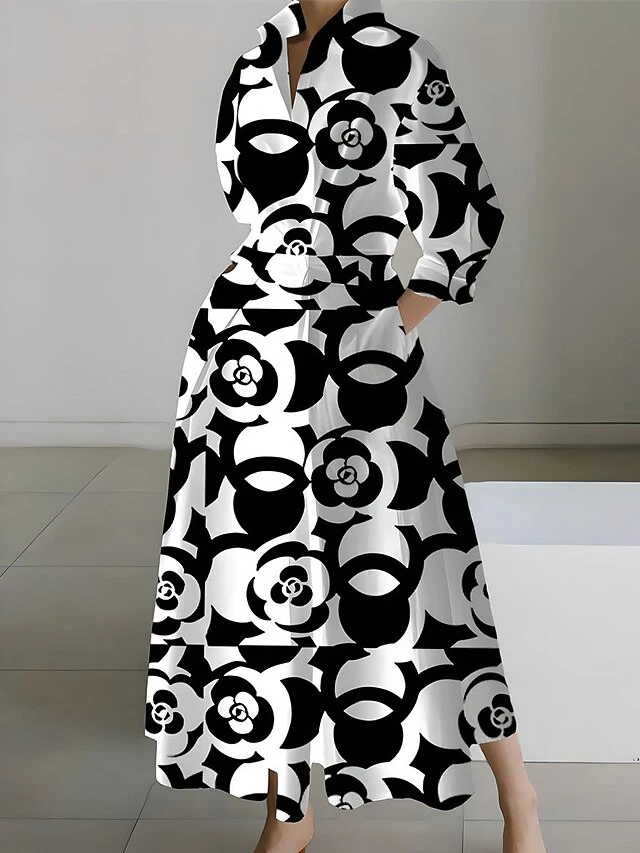 Women's Shirt Dress Casual Dress Swing Dress Maxi Long Dress Outdoor Office Daily Polyester Fashion Modern Shirt Collar Button Pocket Long Sleeve Spring Fall Winter 2023 Loose Fit ArmyGreen Black 1 Women's Shirt Dress Casual Dress Swing Dress Maxi Long Dress Outdoor Office Daily Polyester Fashion Modern Shirt Collar Button Pocket Long Sleeve Spring Fall Winter 2023 Loose Fit ArmyGreen Black