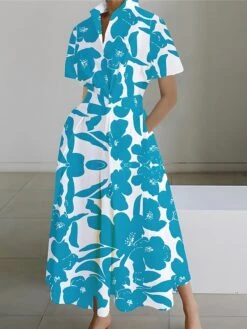 Women's Shirt Dress Casual Dress Swing Dress Maxi Long Dress Outdoor Office Daily Polyester Fashion Modern Shirt Collar Button Pocket Short Sleeve Summer Spring 2023 Loose Fit Yellow Red Navy Blue 11 Women's Shirt Dress Casual Dress Swing Dress Maxi Long Dress Outdoor Office Daily Polyester Fashion Modern Shirt Collar Button Pocket Short Sleeve Summer Spring 2023 Loose Fit Yellow Red Navy Blue -Casual Print Dress Sales mufmao1689925297477