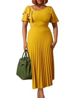 Women‘s Plus Size Curve Party Dress Solid Color V Neck Ruched Short Sleeve Fall Spring Work Prom Dress Maxi Long Dress Party Holiday Dress Ruffle 30 Women‘s Plus Size Curve Party Dress Solid Color V Neck Ruched Short Sleeve Fall Spring Work Prom Dress Maxi Long Dress Party Holiday Dress Ruffle -Casual Print Dress Sales muxyjs1648636996702