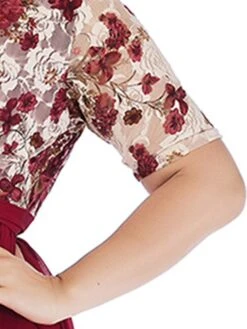 Women‘s Plus Size Curve Party Dress Cocktail Dress Wedding Guest Dress Midi Dress Black Wine Short Sleeve Floral Lace Up Summer Spring Fall V Neck Fashion Birthday Wedding Guest Vacation 2023 -Casual Print Dress Sales mxeaya1691399403997