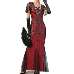 Women's Retro 1920s Sequin Dress Long Dress Maxi Dress Party Halloween Sequins Mesh Floral V Neck Short Sleeve Regular Fit Spring Fall 2023 Black Red XS S M L 14 Women's Retro 1920s Sequin Dress Long Dress Maxi Dress Party Halloween Sequins Mesh Floral V Neck Short Sleeve Regular Fit Spring Fall 2023 Black Red XS S M L -Casual Print Dress Sales mxvycp1692857596251