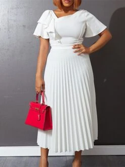 Women‘s Plus Size Curve Party Dress Solid Color V Neck Ruched Short Sleeve Fall Spring Work Prom Dress Maxi Long Dress Party Holiday Dress Ruffle 39 Women‘s Plus Size Curve Party Dress Solid Color V Neck Ruched Short Sleeve Fall Spring Work Prom Dress Maxi Long Dress Party Holiday Dress Ruffle -Casual Print Dress Sales myemdz1648637000952