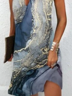 Women's Casual Dress Mini Dress Gray Sleeveless Color Block Sequins Spring Summer Halter Neck Classic 2022 S M L XL XXL 3XL -Casual Print Dress Sales mzihby1664527882807