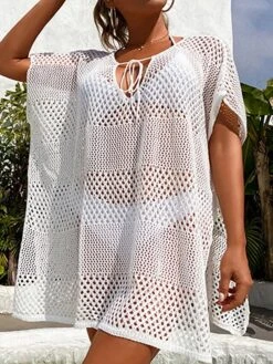 Women's Cover Up Beach Dress Beach Wear Mini Dress Hole Casualy Plain V Neck Short Sleeve Loose Fit Outdoor Daily Black White 2023 Spring Summer One Size 23 Women's Cover Up Beach Dress Beach Wear Mini Dress Hole Casualy Plain V Neck Short Sleeve Loose Fit Outdoor Daily Black White 2023 Spring Summer One Size -Casual Print Dress Sales navafs1673338617096