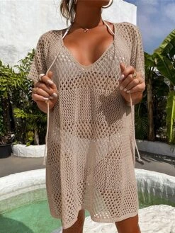 Women's Cover Up Beach Dress Beach Wear Mini Dress Hole Casualy Plain V Neck Short Sleeve Loose Fit Outdoor Daily Black White 2023 Spring Summer One Size 39 Women's Cover Up Beach Dress Beach Wear Mini Dress Hole Casualy Plain V Neck Short Sleeve Loose Fit Outdoor Daily Black White 2023 Spring Summer One Size -Casual Print Dress Sales nbcvwc1673338637326