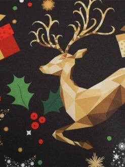 Women's Christmas Casual Dress Knee Length Dress Black Long Sleeve SnowflakeTree Animal Bow Print Fall Winter Crew Neck Stylish Casual Modern 2022 S M L XL XXL -Casual Print Dress Sales neldwn1661418254844