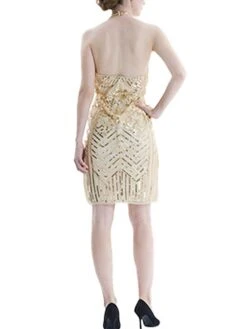 Women's Retro 1920s Sequin Dress Mini Dress Party Halloween Sequins Patchwork Floral Halter Neck Sleeveless Regular Fit Spring Fall 2023 Black Green S M L XL -Casual Print Dress Sales nfihjo1693212148611