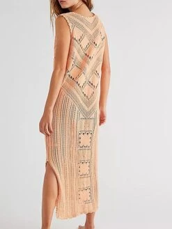 Women's Swimwear Cover Up Beach Dress Normal Swimsuit UV Protection Knit Hole Pure Color White Black Yellow Brown V Wire Bathing Suits New Stylish Vacation /y 20 Women's Swimwear Cover Up Beach Dress Normal Swimsuit UV Protection Knit Hole Pure Color White Black Yellow Brown V Wire Bathing Suits New Stylish Vacation /y -Casual Print Dress Sales nhjujz1646632923545