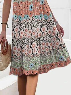 Women's Casual Dress Tank Dress Summer Dress Floral Color Block Pocket Print Strap Midi Dress Active Fashion Outdoor Daily Sleeveless Loose Fit Pink Summer Spring S M L XL XXL -Casual Print Dress Sales nlfqme1688557589945