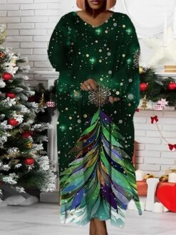 Women‘s Plus Size Christmas Dress Santa Claus V Neck Long Sleeve Winter Fall Modern Maxi Long Dress Daily Dress 10 Women‘s Plus Size Christmas Dress Santa Claus V Neck Long Sleeve Winter Fall Modern Maxi Long Dress Daily Dress -Casual Print Dress Sales nlkqme1668158361785