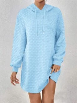 Women's Casual Dress Hoodie Dress Mini Dress Fashion Daily Outdoor Vacation Going Out Hoodie Solid Color Loose Fit Black White Pink S M L XL XXL