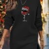 Women's Casual Dress Sweatshirt Dress Winter Dress Christmas Hat Print Crew Neck Mini Dress Fashion Streetwear Outdoor Christmas Long Sleeve Loose Fit Black Gray Fall Winter S M L XL XXL