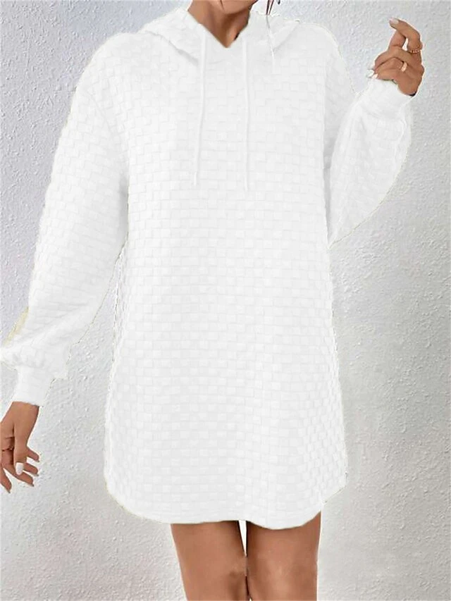 Women's Casual Dress Hoodie Dress Mini Dress Fashion Daily Outdoor Vacation Going Out Hoodie Solid Color Loose Fit Black White Pink S M L XL XXL 7 Women's Casual Dress Hoodie Dress Mini Dress Fashion Daily Outdoor Vacation Going Out Hoodie Solid Color Loose Fit Black White Pink S M L XL XXL - Image 7