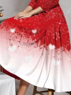 Women's Casual Dress Christmas Dress Winter Dress Snowflake Ombre Print V Neck Midi Dress Fashion Streetwear Outdoor Christmas 3/4 Length Sleeve Regular Fit Wine Fall Winter S M L XL XXL 5 Women's Casual Dress Christmas Dress Winter Dress Snowflake Ombre Print V Neck Midi Dress Fashion Streetwear Outdoor Christmas 3/4 Length Sleeve Regular Fit Wine Fall Winter S M L XL XXL -Casual Print Dress Sales noyfvk1697718714957