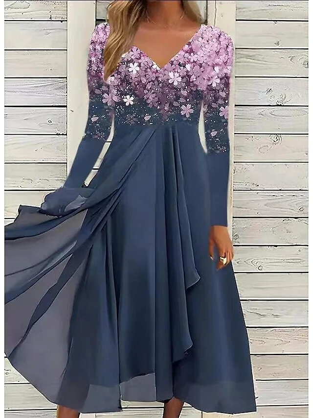 Women's T Shirt Dress Tee Dress Swing Dress Midi Dress Long Dress Maxi Dress Black Blue Purple Long Sleeve Floral Patchwork Spring Fall Autumn V Neck Stylish Winter Dress Fall Dress 2023 S M L XL XXL 1 Women's T Shirt Dress Tee Dress Swing Dress Midi Dress Long Dress Maxi Dress Black Blue Purple Long Sleeve Floral Patchwork Spring Fall Autumn V Neck Stylish Winter Dress Fall Dress 2023 S M L XL XXL