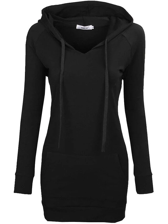 Women's Casual Dress Hoodie Dress Winter Dress Mini Dress Pocket Outdoor Daily Going Out Active Fashion Hooded Long Sleeve 2023 Loose Fit Black Red Navy Blue Color S M L XL XXL Size 5 Women's Casual Dress Hoodie Dress Winter Dress Mini Dress Pocket Outdoor Daily Going Out Active Fashion Hooded Long Sleeve 2023 Loose Fit Black Red Navy Blue Color S M L XL XXL Size - Image 5