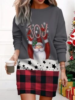 Women's Christmas Casual Dress Sweatshirt Dress Mini Dress Warm Fashion OutdoorVacation Crew Neck Print Santa Claus Loose Fit Black Red Beige S M L XL XXL 6 Women's Christmas Casual Dress Sweatshirt Dress Mini Dress Warm Fashion OutdoorVacation Crew Neck Print Santa Claus Loose Fit Black Red Beige S M L XL XXL -Casual Print Dress Sales nvpfij1695365431546