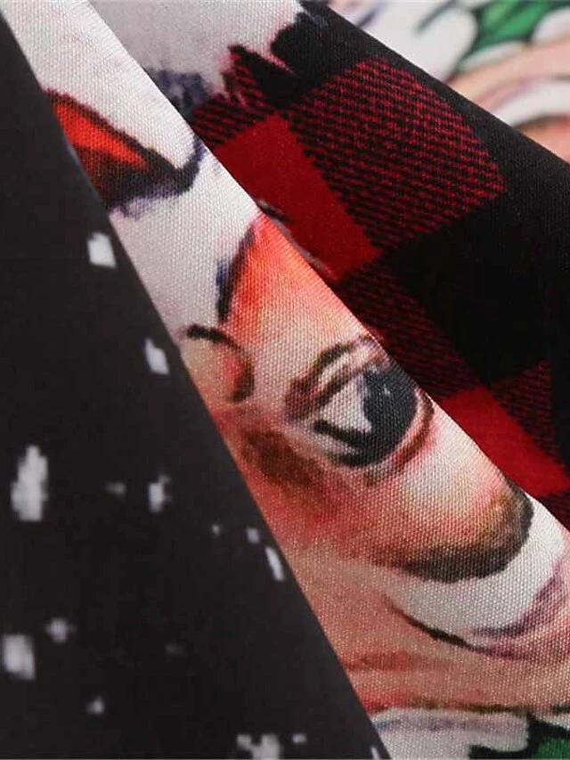 Women's Christmas Swing Dress Vintage DressKnee Length Dress Blue Red Navy Blue Black Long Sleeve Plaid Santa Claus Elk Bow Print Fall Winter V Neck Vacation Vintage 2022 S M L XL XXL 3XL 18 Women's Christmas Swing Dress Vintage DressKnee Length Dress Blue Red Navy Blue Black Long Sleeve Plaid Santa Claus Elk Bow Print Fall Winter V Neck Vacation Vintage 2022 S M L XL XXL 3XL - Image 18