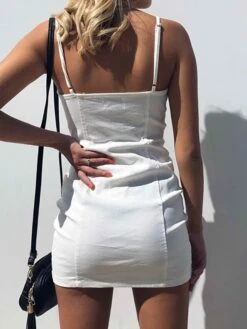 Women's Sheath Dress Mini Dress Black White Red Sleeveless Pure Color Zipper Spring Summer Spaghetti Strap Stylish Party 2022 XS S M L XL XXL 3XL -Casual Print Dress Sales nwvkjz1638356120431