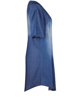 Women‘s Plus Size Curve Denim Dress Casual Dress Shift Dress Gradient Midi Dress Short Sleeve Crew Neck Fashion Daily Black Blue Summer Spring L XL XXL 3XL -Casual Print Dress Sales nwxblg1677490635102