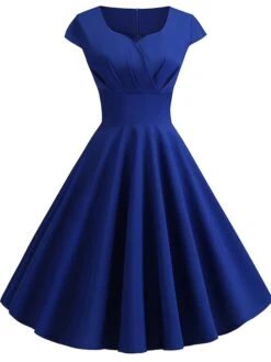 Women's Swing Dress Vintage Tea Dresses Midi Dress Black Yellow Pink Short Sleeve Pure Color Ruched Spring Summer Crew Neck Vintage Daily Weekend Slim S M L XL XXL 22 Women's Swing Dress Vintage Tea Dresses Midi Dress Black Yellow Pink Short Sleeve Pure Color Ruched Spring Summer Crew Neck Vintage Daily Weekend Slim S M L XL XXL -Casual Print Dress Sales nwztph1599445945008